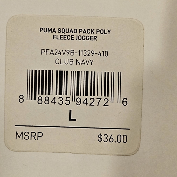 Puma Boys Size Large NWT Dark Blue Soft Fleece Jogger Sweatpants Logo - Picture 8 of 14